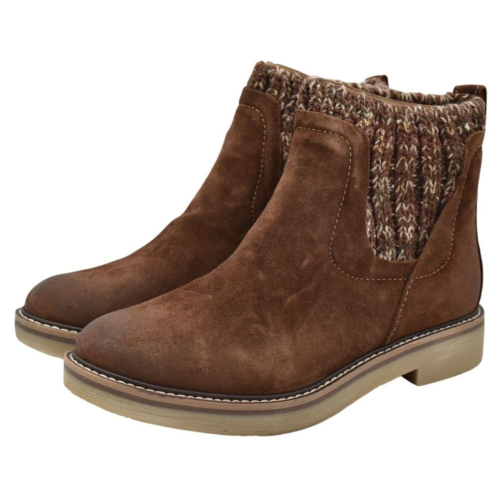Comfortiva Womens Size 7 Rawnie Rich Brown Suede Chelsea Booties Boots‎ Shoes
